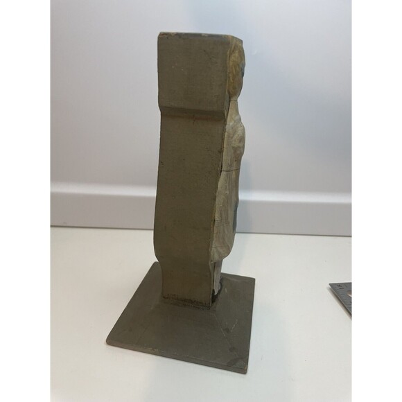 Antique Wooden Candlestick Holder Girl Carrying A Toy Cracks - Picture 4 of 10